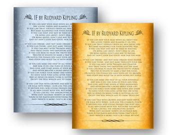 If Poem by Rudyard Kipling - 8x10 Poetry Print -Home Decor Gift - Design by Ginny Gaura