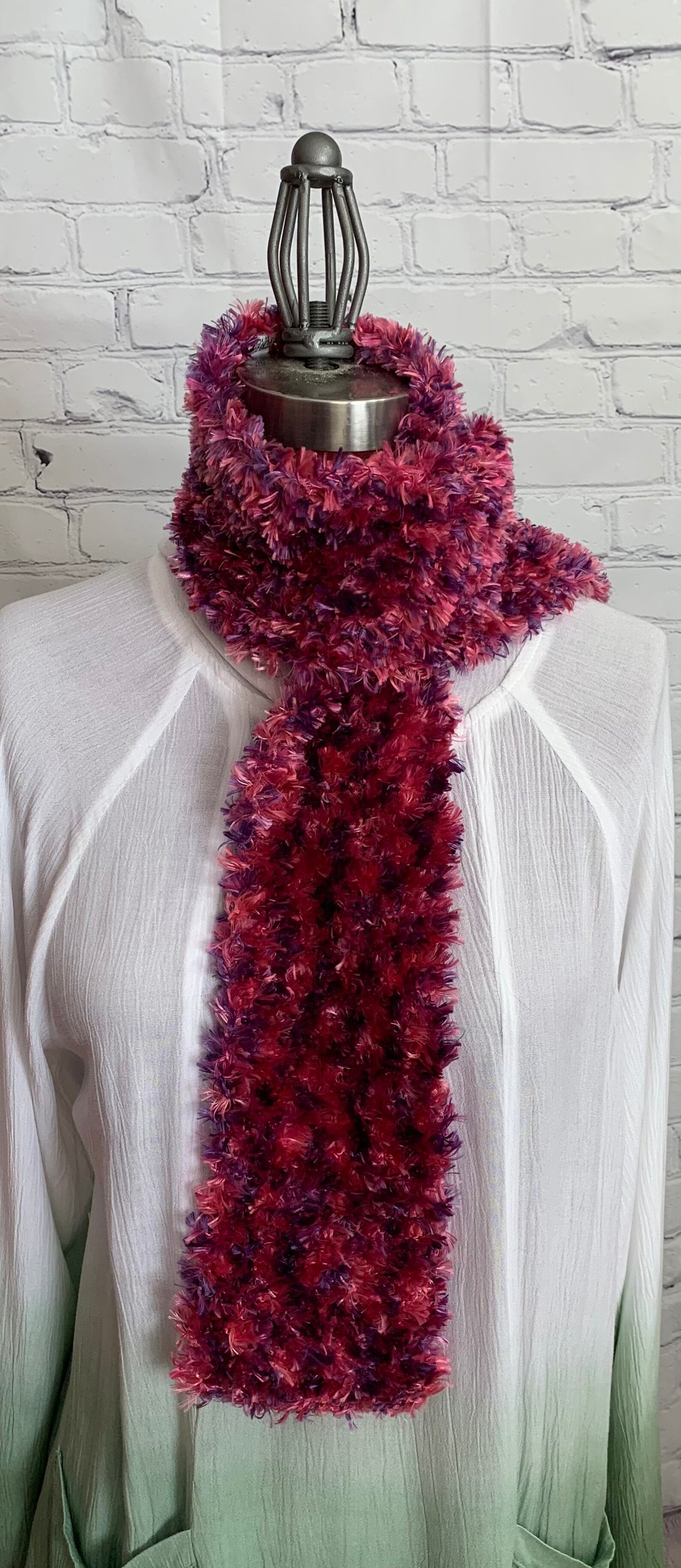 Eyelash Yarn Scarf 100 Polyester Fall Winter Scarf Etsy