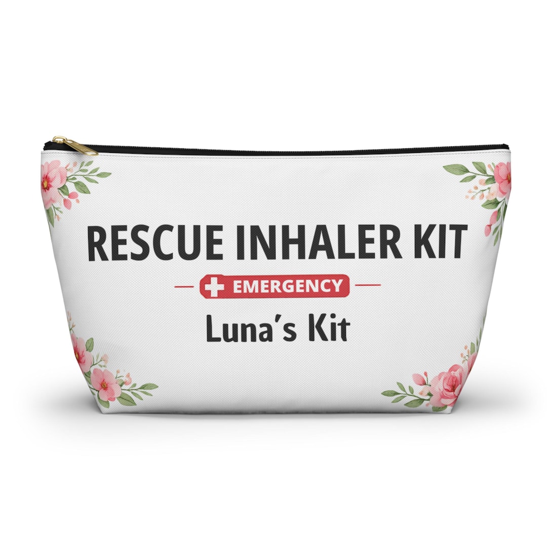 New Foldable Rescue Inhaler Rescue Inhaler Kit Personalized, Custom Name Medication Pouch ...