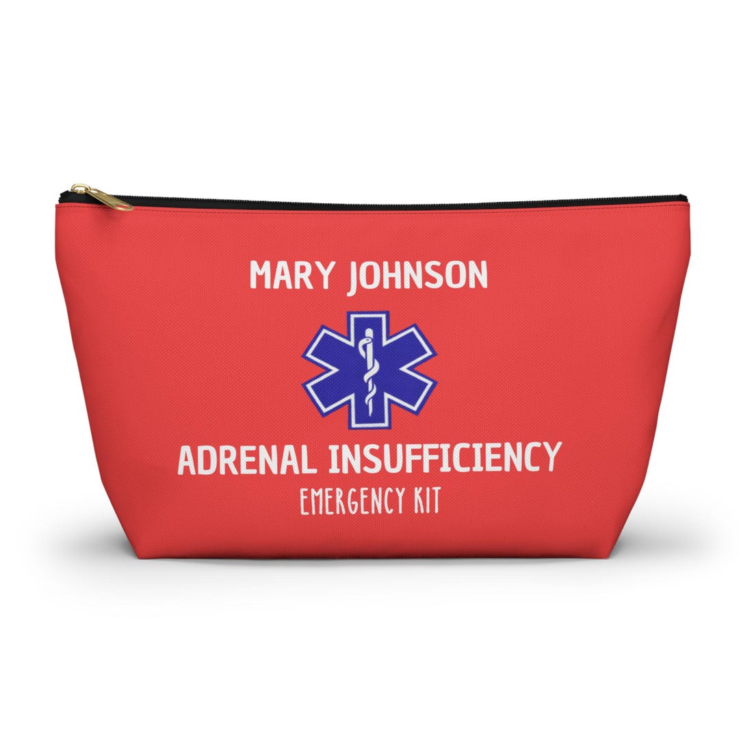 Personalized Adrenal Insufficiency Pouch, Custom Name Emergency Kit Bag ...