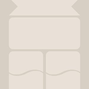 May include: A beige-colored graphic design with a banner at the top and three rectangular shapes below. The bottom two rectangles have a wavy line design. The background is a solid beige color.