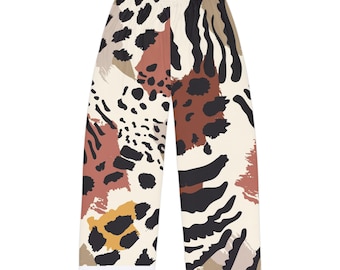 Neutral Safari Animal Print Pajama Pants | AOP Lounge Trousers