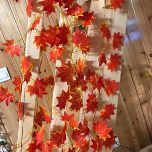 Artificial Maple Leaf Vine Orange Fall Leaves Hanging Garland Wedding Party Home Garden Wall Decor Autumn Faux Plant