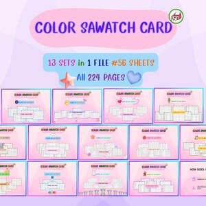 Color Swatch Card Bundle, Pastel Marker Pen Testing (Digital Download)