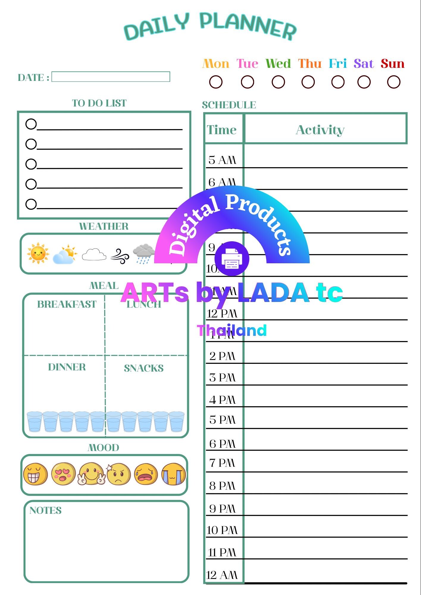 Daily Planner Printable | Productivity Schedule Template (A4/A5 PDF) - Etsy