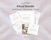 Guided Meditation Bundle for Anxiety Relief | Self Care Ritual Kit with Printable Workbook, Affirmation Cards & Mindfulness Reset