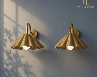 Vintage Brass Wall Sconce Light | Rustic Antique Wall Lamp | Modern Farmhouse Lighting Fixture | Bedroom Bathroom Wall Light