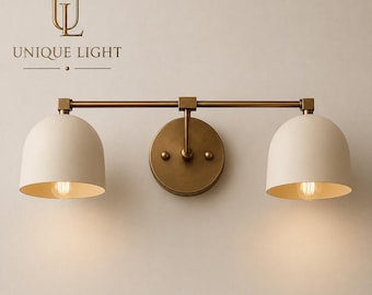 Modern Brass Double Wall Sconce Mid Century Wall Light Fixture Bathroom Vanity Light Bedroom Hallway Lighting Wall Lamp