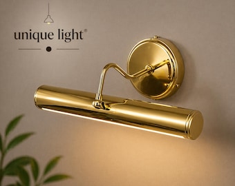 Modern Brass Picture Light | Gold Wall Art Light Fixture | LED Wall Sconce Bar Light | Painting Display Light Minimalist Vanity Wall Lamp