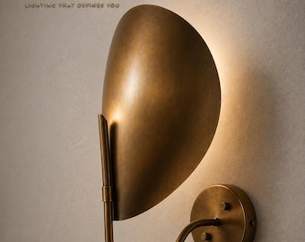 Modern Brass Wall Sconce | Sculptural Wall Light | Luxury Minimalist Wall Lamp | Gold Accent Lighting | Unique Designer Wall Light Decor