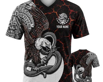 Mexico Hybrid Mesh Football Jersey, Mexican Eagle Snake Country Pride Shirt, Unisex