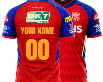 Customized Punjab Kings IPL Jersey 2026 PBKS Men Shirt With Personalized