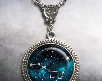 Big Dipper and North Star Necklace, Constellation Polaris Necklace