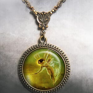 Spirit of the Night Art Nouveau fairy necklace, antique fairy art gift Grimshaw art protective spirit Victorian Dark Academia jewelry image 2