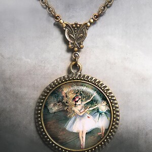 Degas Ballerinas Art Nouveau necklace, ballet jewelry gift for ballet student or teacher gift for dancer Edgar Degas art dance jewelry G134