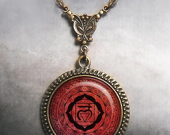 Root Chakra necklace, First or Muladhara chakra jewelry, 1st Chakra spiritual healing symbolic jewelry Chakra gift Red root chakra