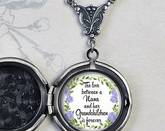 The love between a Nana and her Grandchildren is Forever locket, gift for grandmother Nana gift photo locket keepsake locket Q55