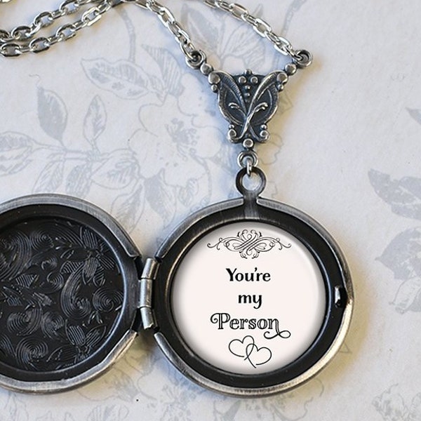 You're my Person locket, You're my Person best friends necklace romantic locket bff gift keepsake anniversary Valentine's Day gift