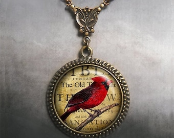 Redbird Necklace Redbird Pendant Cardinal Jewelry Cardinals Pendant 