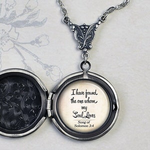 I have found the one my Soul loves, Bible quote Christian jewelry, romantic Valentine or anniversary gift wedding gift Song of Solomon 3:4