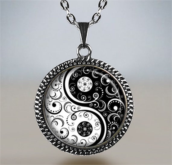 Black and White Yin Yang necklace Yin Yang jewelry Zen | Etsy