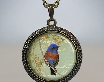 Bluebird necklace, bluebird jewelry, bird pendant, bluebird charm bird lover gift bird watcher gift bird charm bird jewellery gift for her