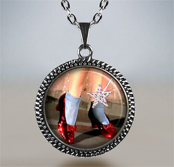 Ruby Slippers pendant Ruby Slippers necklace Wizard of Oz Etsy