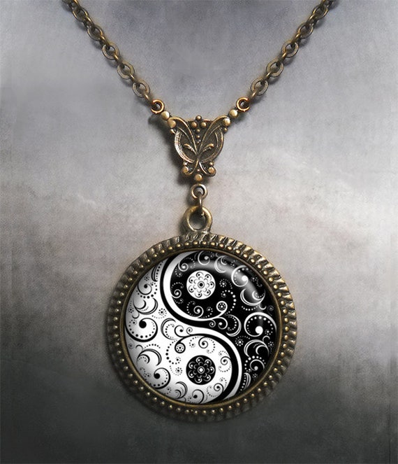 Ying Yang necklace, Photography pendant, Yoga, Bronze Jewelry For Women  Dres
