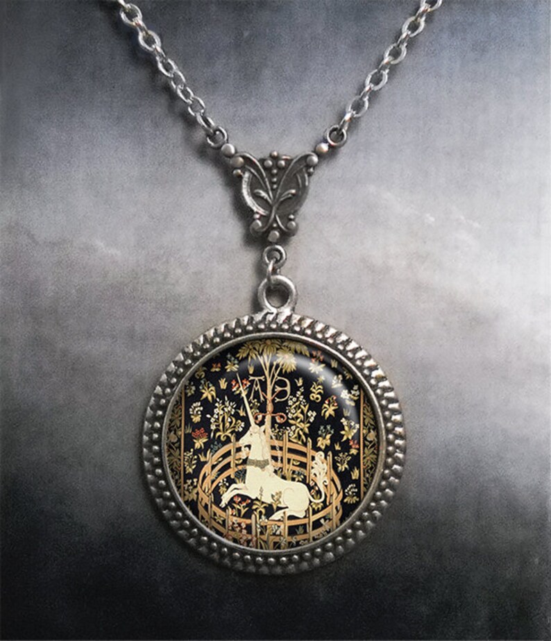 Unicorn in Captivity Art Nouveau Necklace Unicorn Necklace Etsy