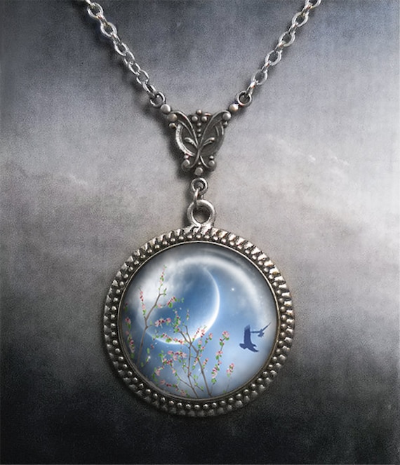 Pagan Jewelry,RN403 Full Moon Necklace Autumn Equinox Pendant Wiccan Jewelry Autumn Equinox Necklace