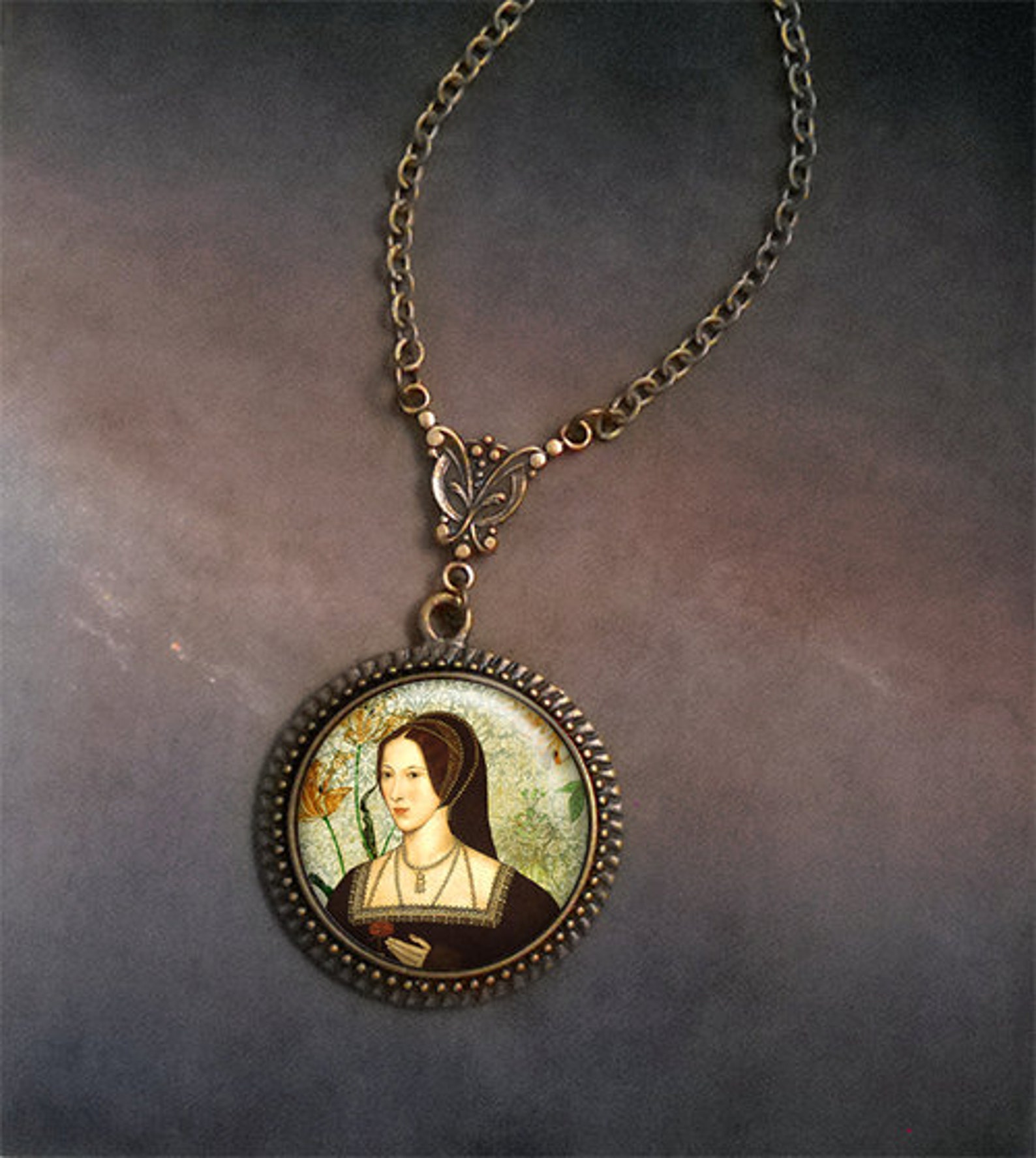 Anne Boleyn Necklace Anne Boleyn Jewelry Tudor Rose Necklace Etsy