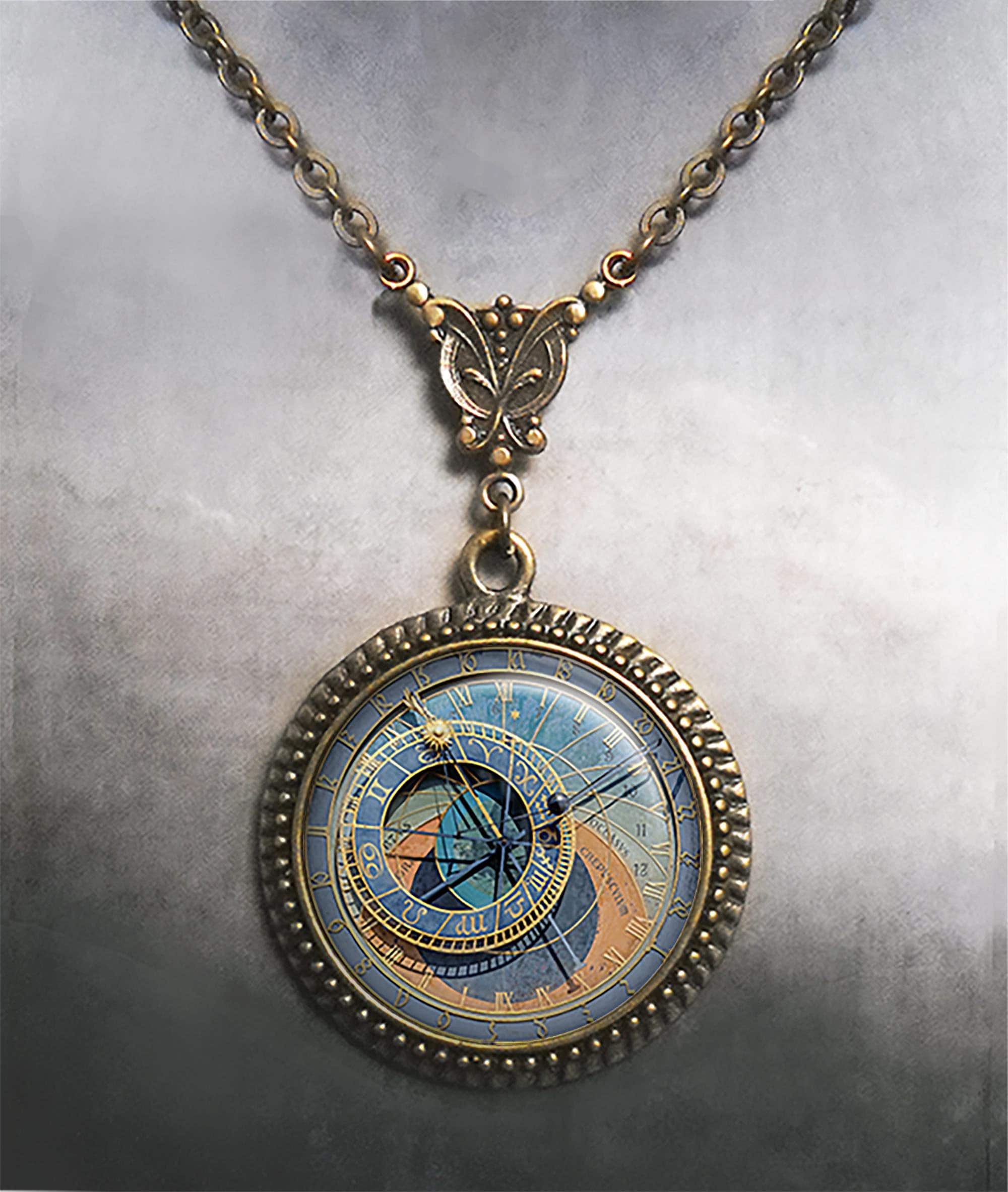 Steampunk Gothic Gear Clock Pendant Necklace – Retro Style Chain Jewelry, Unbranded Gift 6 thumbnail image