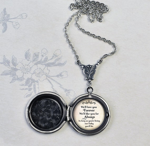 We'll love you Forever, We'll like you for Always, our Baby you'll be quote locket, gift for daughter wedding gift from parents