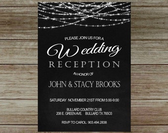 reception only invitation etsy