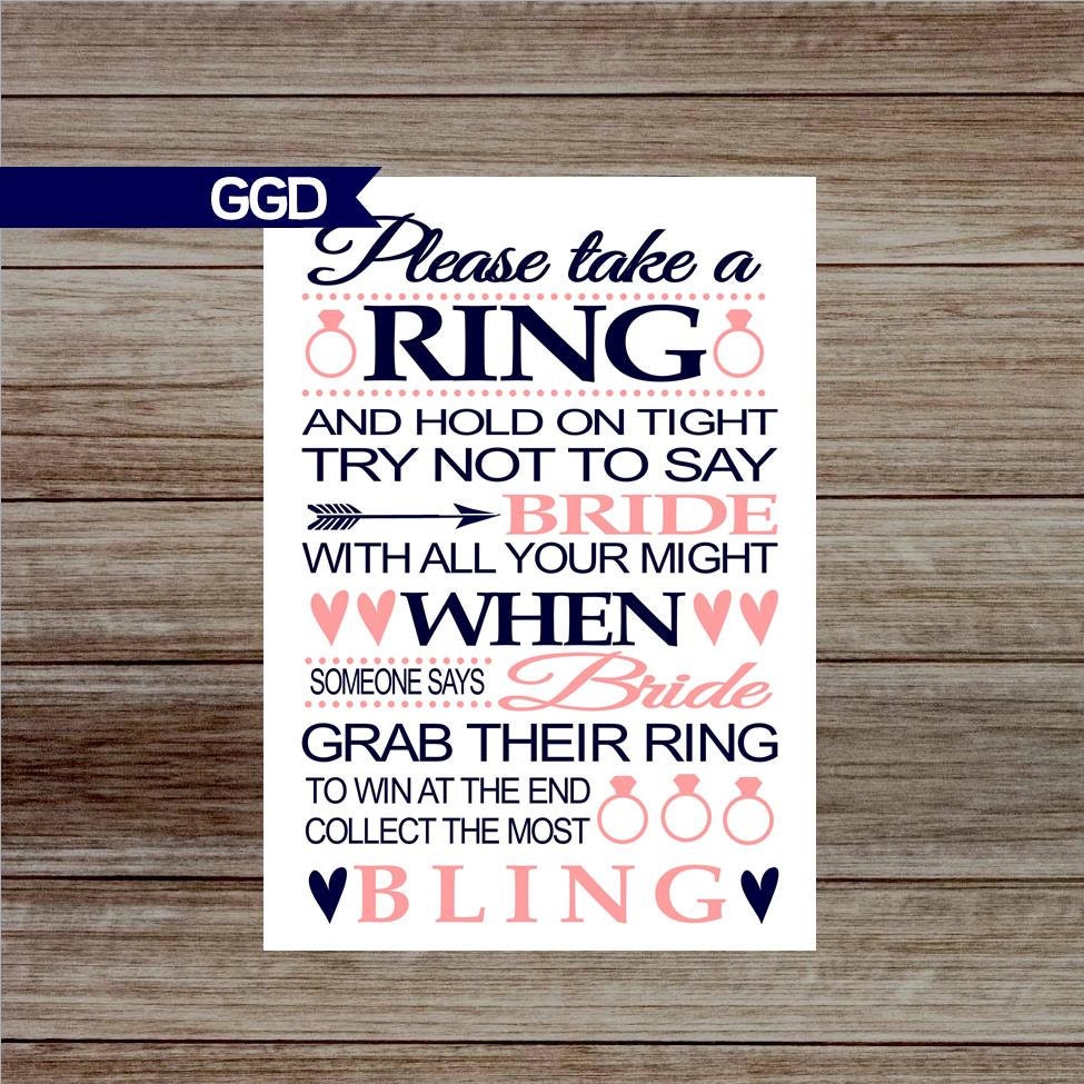INSTANT DOWNLOAD Bridal Shower Game Ring Game printable Etsy