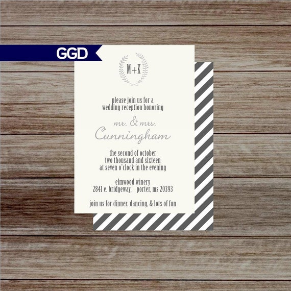 Wedding Reception Invitation Vintage Wedding Reception Only Etsy