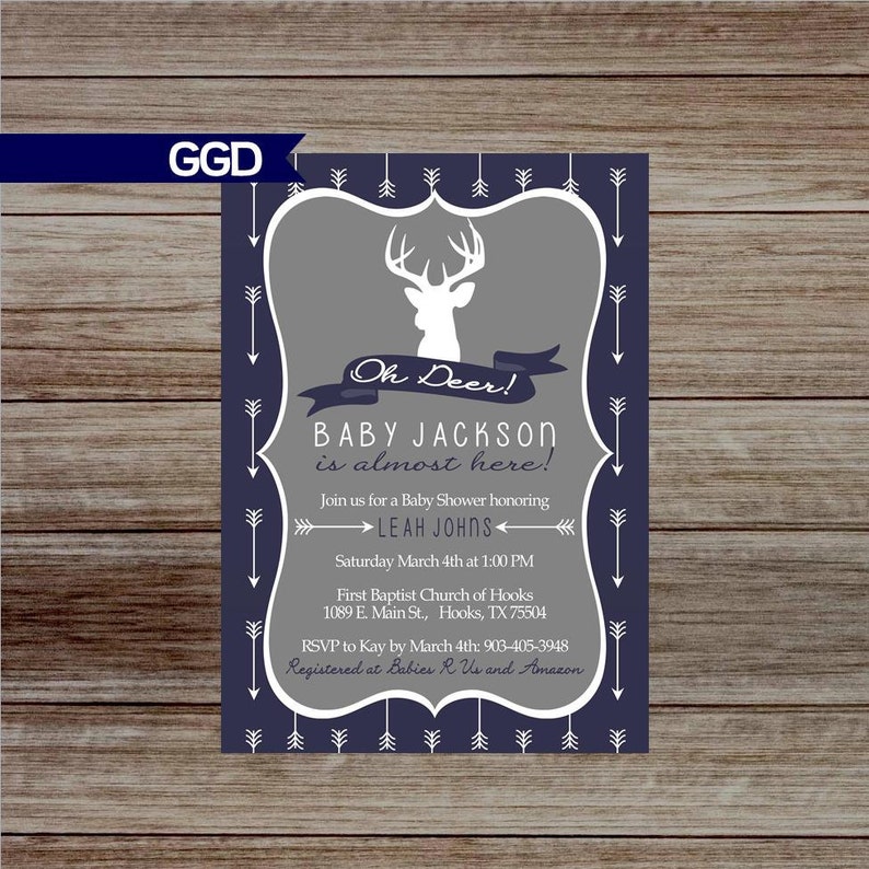 Oh Deer Baby Shower Invitation Tribal Baby Shower Invite Etsy
