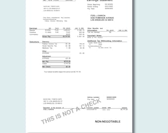 Plantilla de recibo de nómina / Recibo de cheque profesional / Plantilla de recibo de nómina de Canva / Recibo de nómina del empleado / Estado de cuenta de ganancias / PDF instantáneo