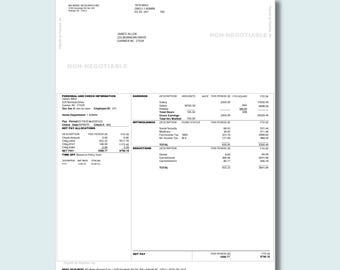 Plantilla de recibo de nómina / Comprobante de sueldo / Cheque profesional / Recibo de nómina en Canva / Comprobante de nómina del empleado / Estado de ganancias / Descarga instantánea