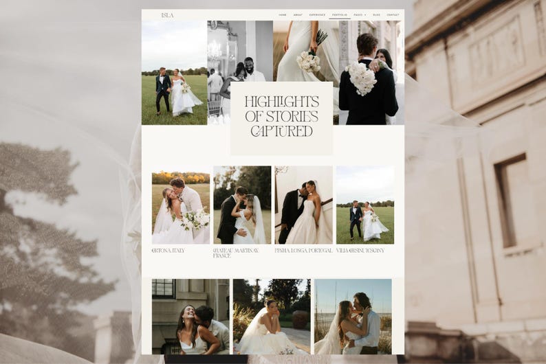 Elementor Wordpress Template für Hochzeitsfotografie-Feminines Wordpress Theme-Modern Business Website-Elementor Portfolio Website-Isla Theme Bild 8