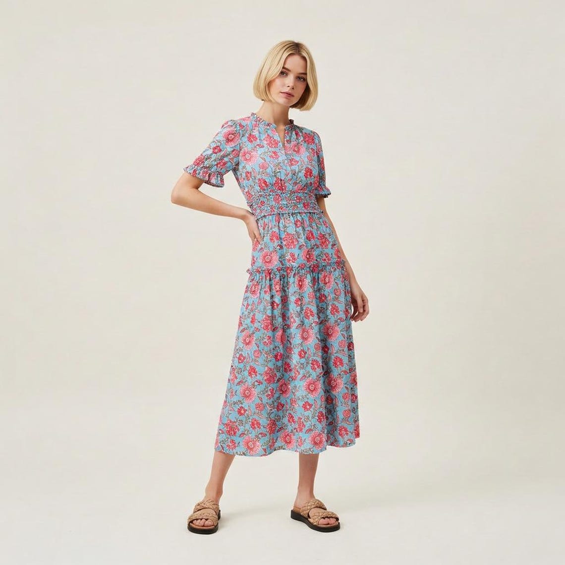 Print Botanical Bloom Maxi Dress