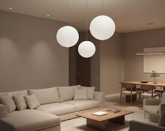 Housse de suspension abat-jour en papier, abat-jour rond art déco vintage, housse de plafonnier moderne pour salon, café, bar