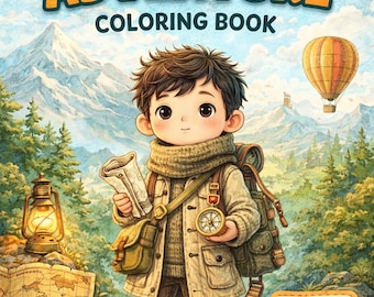 Målarbok för lilla upptäcktsresande, resetema för barn (PDF-nedladdning)