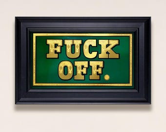 Erbstück Qualität Glasvergoldung Schild | Luxus Wohnkultur | Retro gold Wellendekoration | Freches Luxus Geschenk