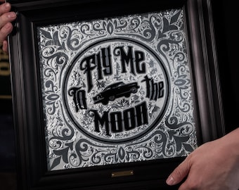 Decoraciones de pared vintage, adornos tradicionales para chimenea, adornos de mesita de noche de oro de 24k, letrero de vidrio dorado personalizado