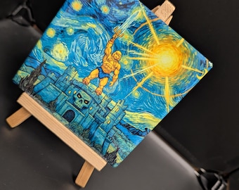 Posavasos clásico de los 80 con diseño de héroe / Posavasos con diseño de remolino estrellado