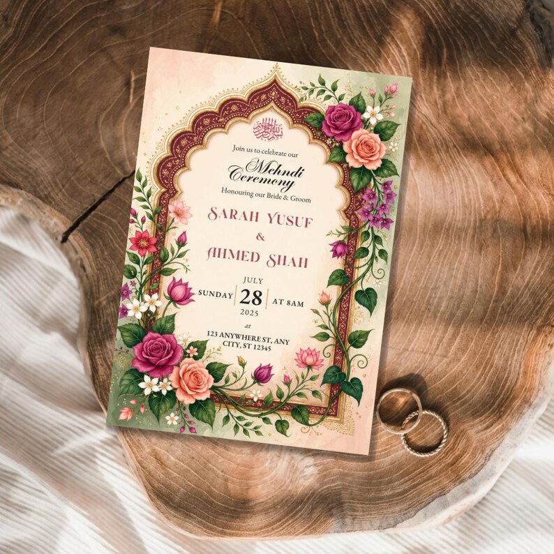 Mayoon Card Sample Indian Mehndi Ceremony Invitation, Haldi & Mayoon Invite, Printable ...