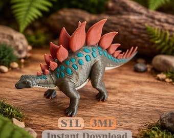 ステゴサウルス STL 3MF | 恐竜 3D プリント ファイル | 即時ダウンロード