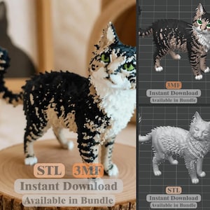 LaPerm Cat STL 3MF | 3D Print Model | Printable LaPerm Kitten Figurine | Instant Download