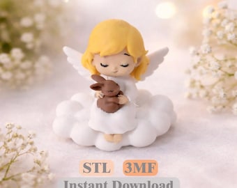 Angel Figurine STL 3MF | Guardian 3D Print | Baby Figure | Instant Download